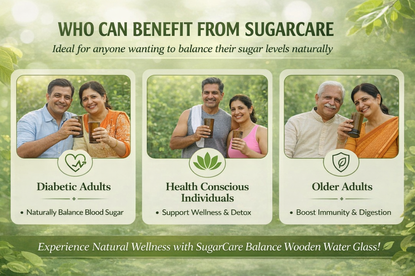 Sugar Balance Wooden Water Glass (Natural Sugar Solution)